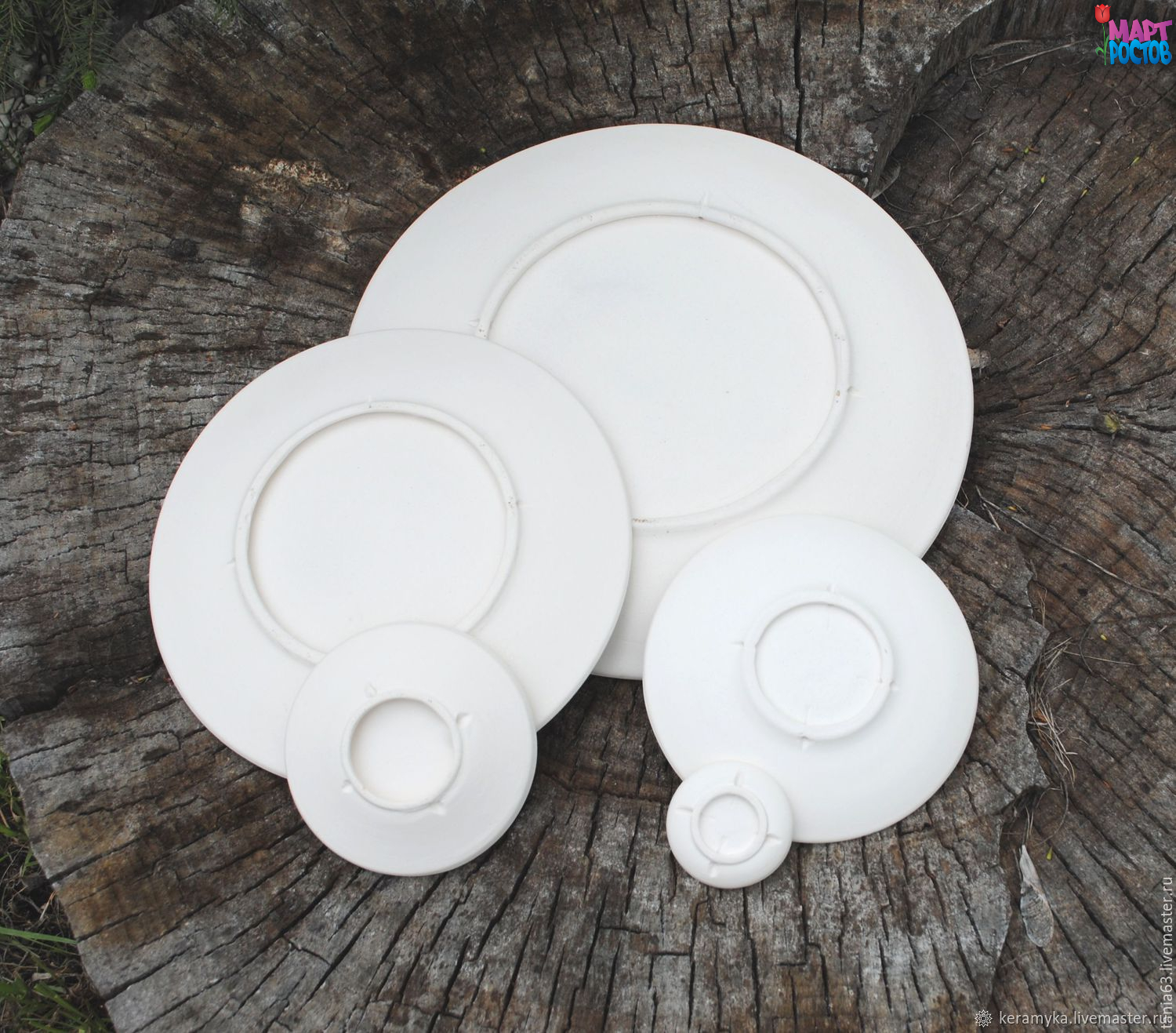 Заготовки керамических тарелок (бельё) 10 см