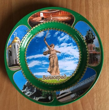 Тарелка декоративная керамика 200 мм декупаж зеленые